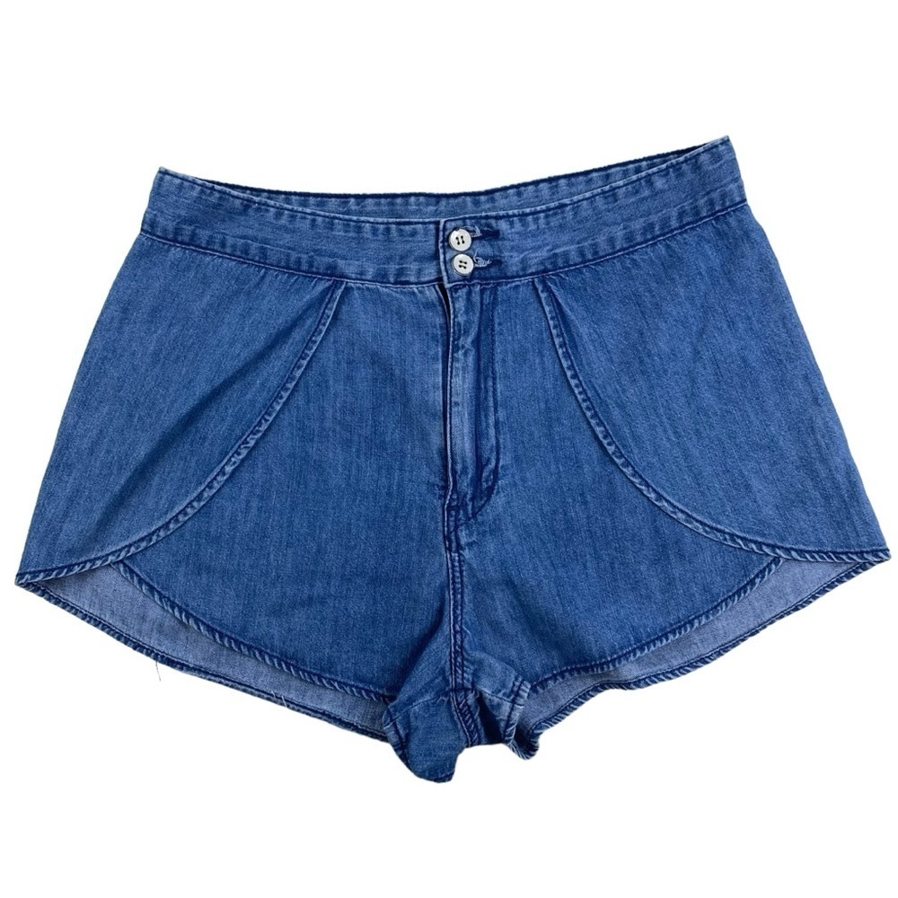 BDG Urban Outfitters Women’s Wrap Style Blue Denim Jean Shorts Sz‎ 4